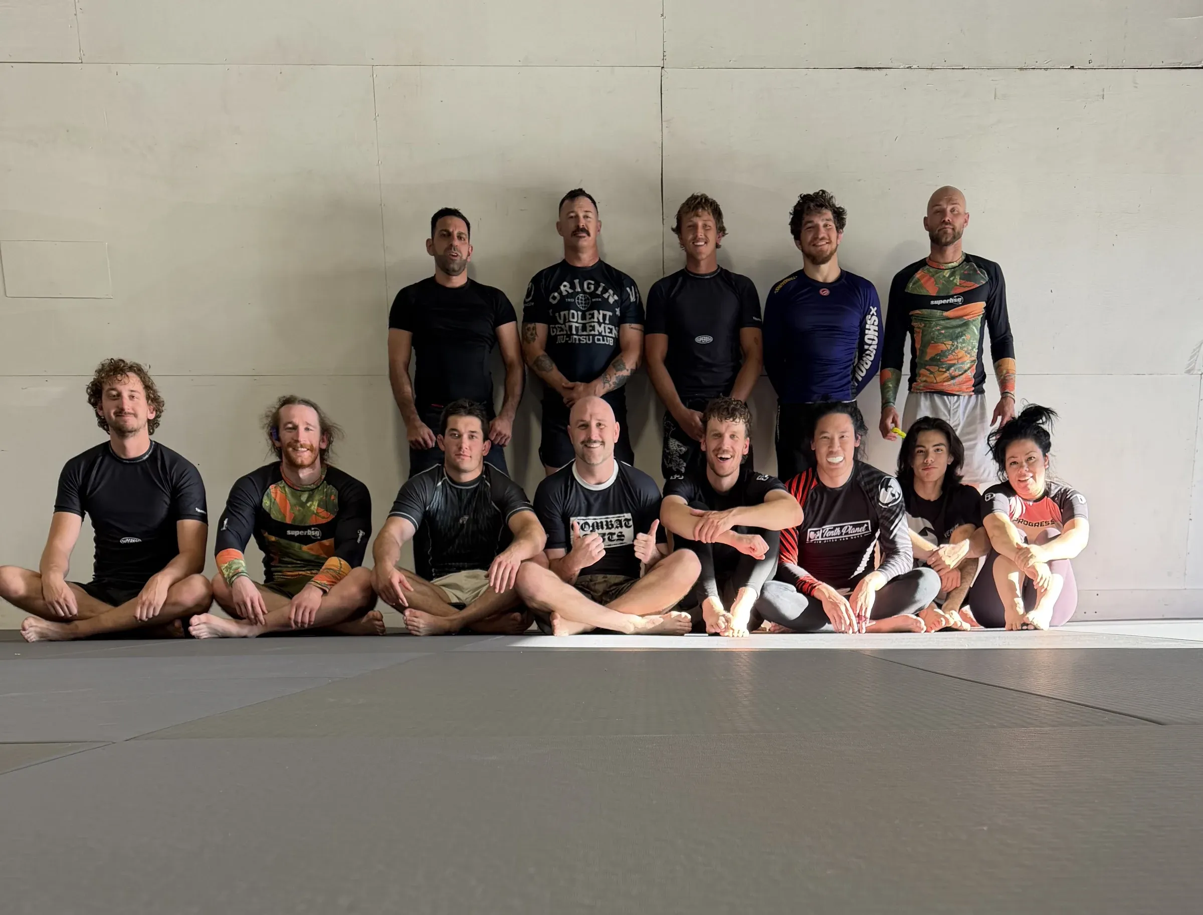 Evening class gathered together under the academy lights.